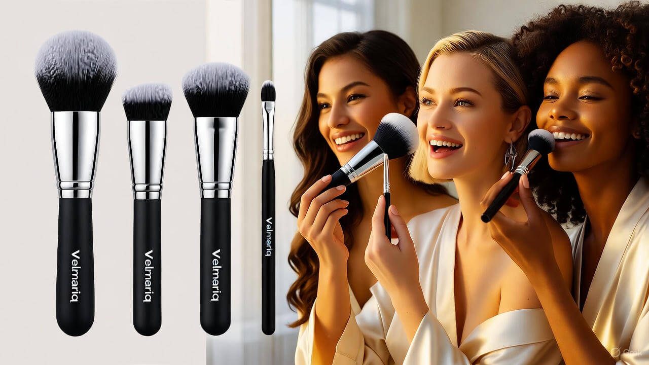 Luxury VELMARIQ brushes on display